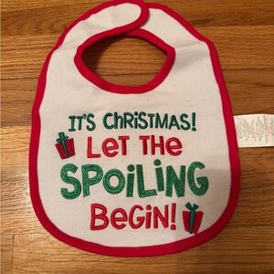 Christmas Baby Bib with Festive Text